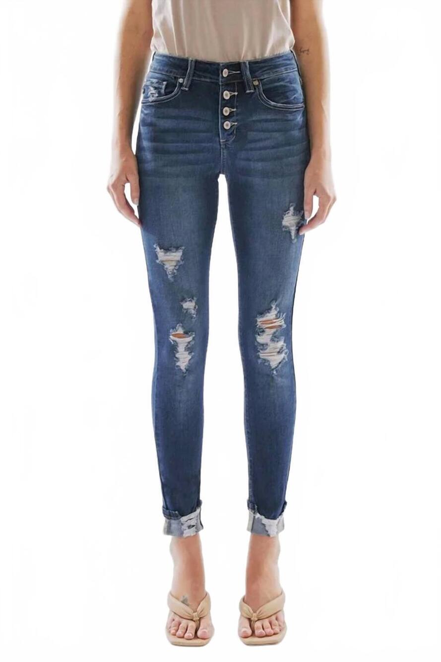 NEW KANCAN showstopper high rise skinny jeans in blue